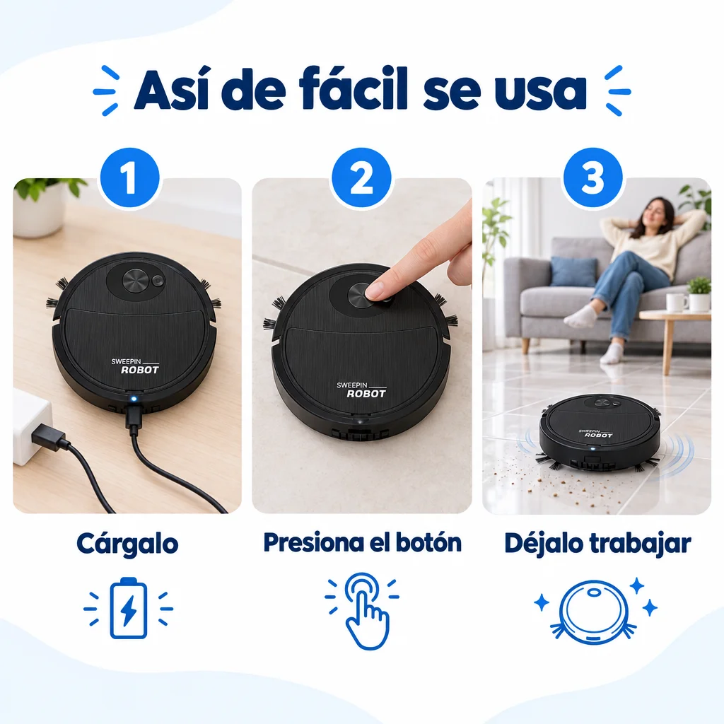 Carga y puesta en marcha del robot aspiradora
