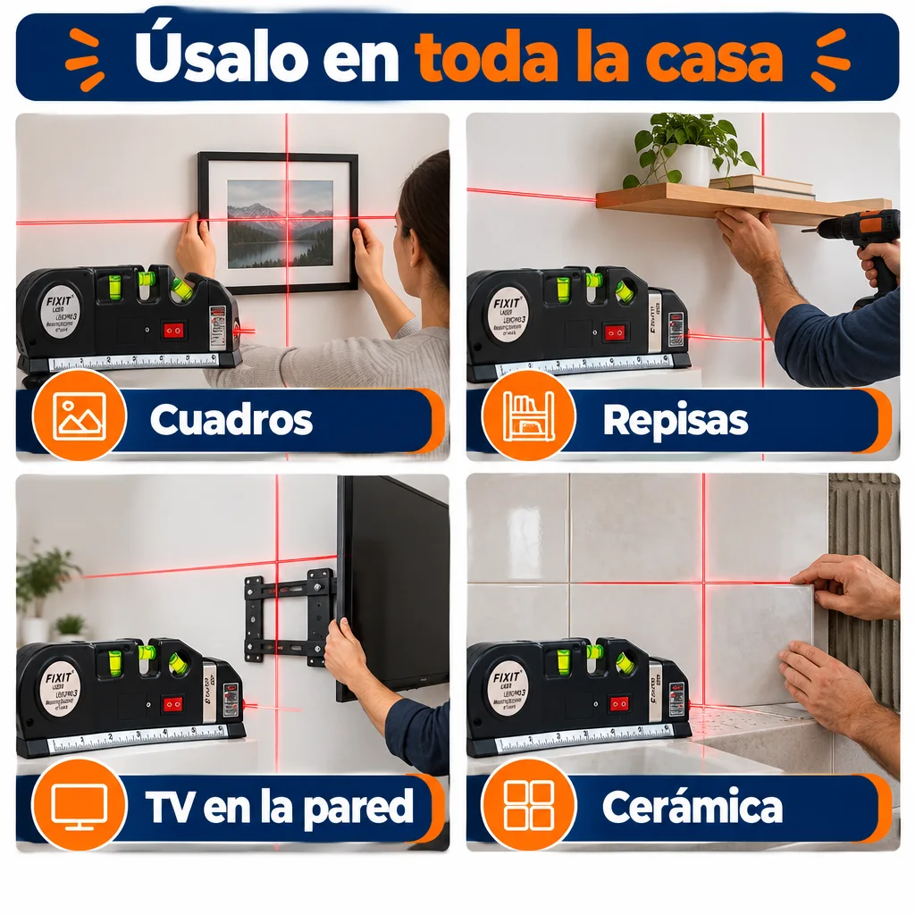 Nivel Láser 3 en 1 con Cinta Métrica