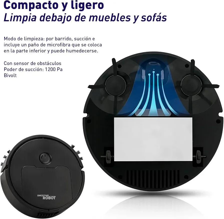 Presentación de Robot Aspiradora 3 en 1 Recargable ofrecida por Te Lo Tengo