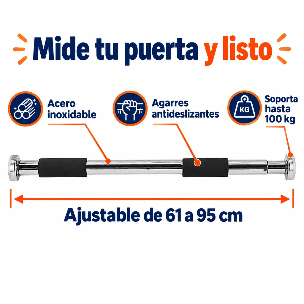 Detalle ilustrativo de Barra de Dominadas Ajustable para Puerta