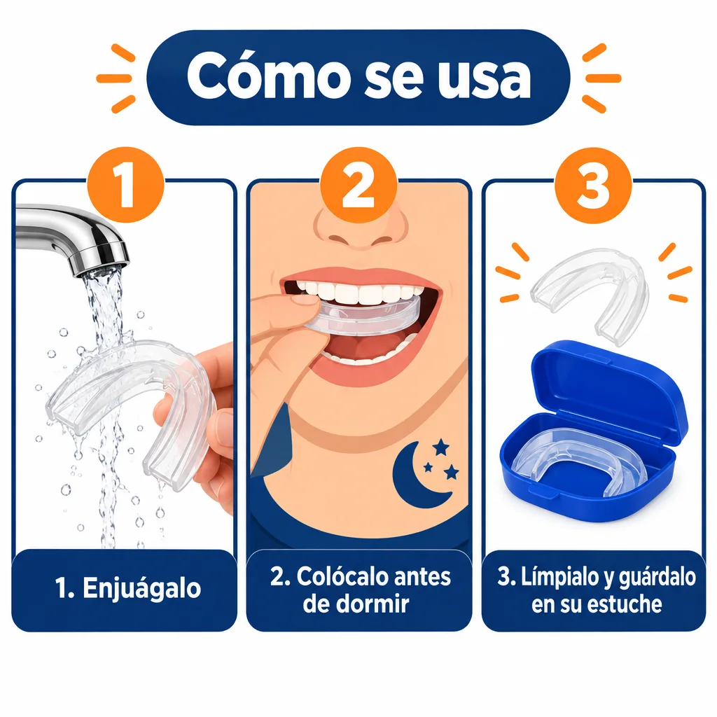Guía de uso de Protector Bucal Nocturno Antironquidos
