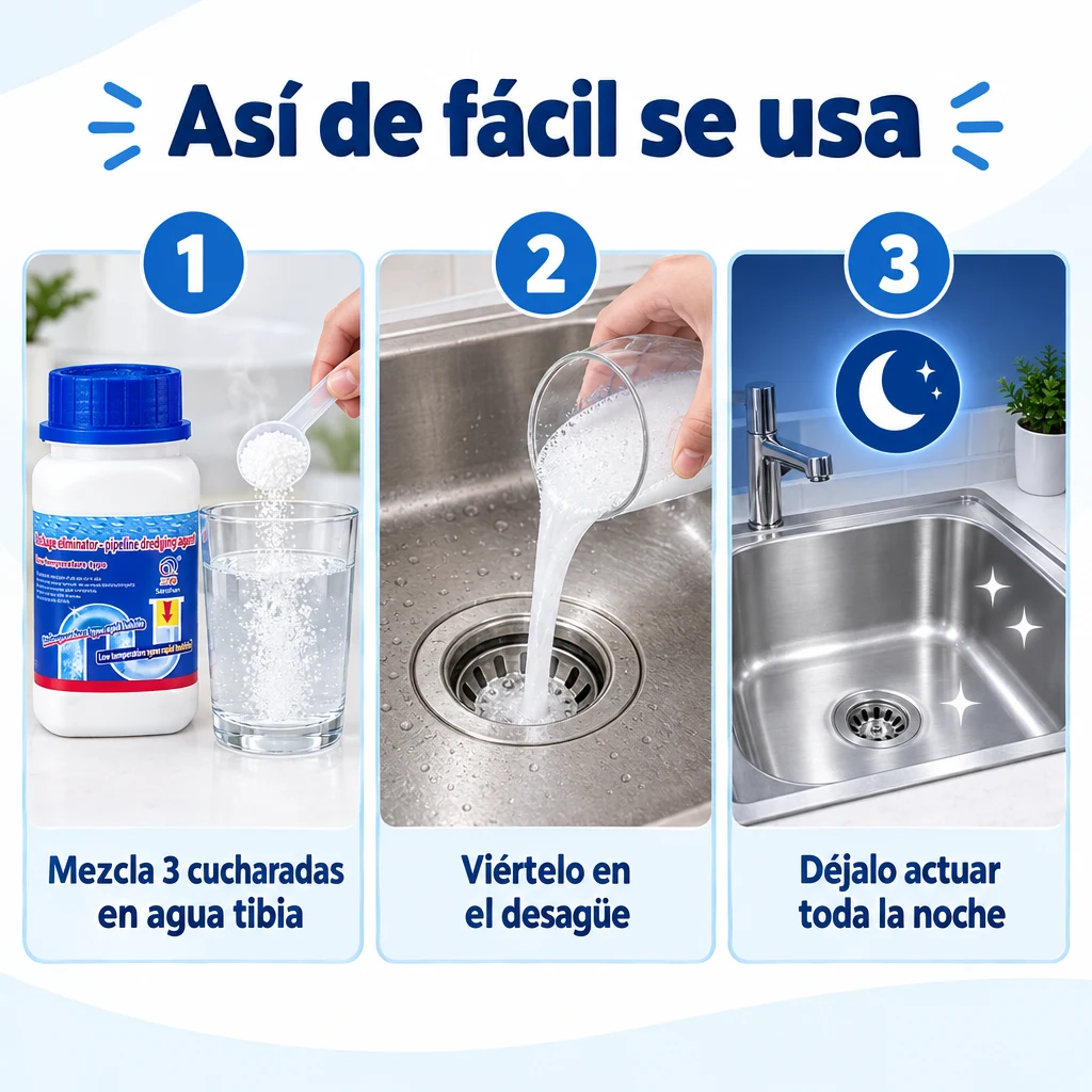 Aplicación del destapador en tres pasos