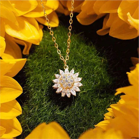 Presentación de Collar Giratorio de Girasol ofrecida por Te Lo Tengo