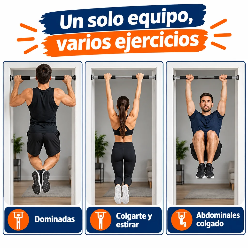 Barra de Dominadas Ajustable para Puerta